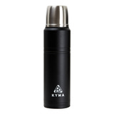 Termo Kyma 1 Litro Pico Cebador Matero Acero Inox Conserva 24 Hs Color Negro