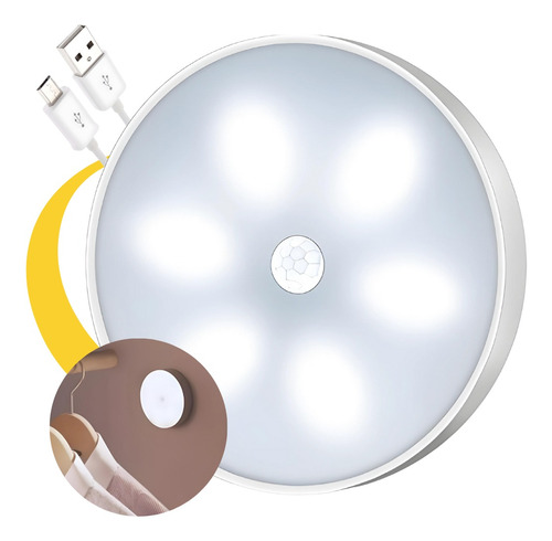 Luz Spot Sensor Led Branco Frio Recarregável Facil Aplicação