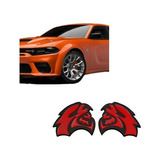 Emblema Hellcat Charger Challenger Rojo 2pzas Metalica Dodge