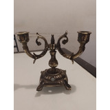 Antiguo Velador De Bronce Candelabro Mirar Descripción 