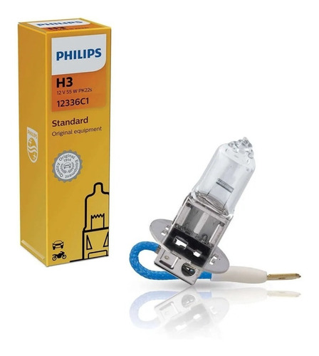 Lâmpada H3 Farol Alto Baixo Neblina Philips Standard 12v 55w