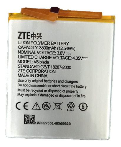 Bateria Compatible Con Zte Blade V6 Li3822t43p3h786032