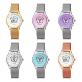 Reloj Q&q Qyq Elegante Mariposa Qz93j001 + Estuche