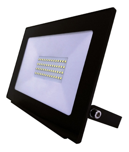 Proyector Led Reflector 50w Luz Fria Calida Exterior Color De La Carcasa Negro Color De La Luz Blanco Cálido