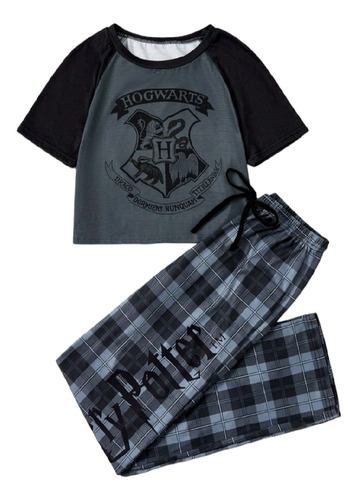 Pijama Dama Harry Potter Pantalón Y Playera Tipo Top