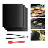 Set Bbq 6 Grill Mat Tapete Parrilla Cepillo Pinzas De Cocina