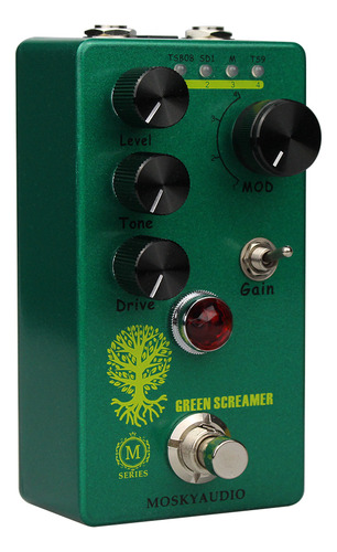 Pedal Mosky Green Screamer Overdrive Para Guitarra E Baixo