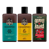 Kit 3x Shampoo Barba Calico Jack Lemon Guaraná Don Alcides