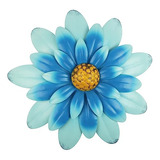 Flor De Metal Cuadro Decoracion Pared - Azul Amarillo