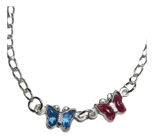 Pulseira Infantil Borboletas Coloridas Prata 925 C/ Garantia