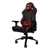 Silla Gamer Cgc600-v2 Negro/rojo Game Factor Hasta 150 Kg Estructura Metálica Fabricado En Tela.