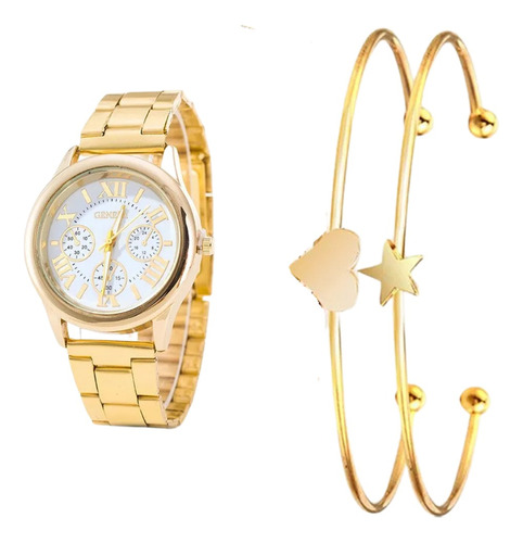 Reloj De Lujo Mujer Con Set De Pulseras Versatil 