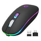 Kbcase Mouse Inalmbrico Led Silencioso Bluetooth 2.4g Recarg