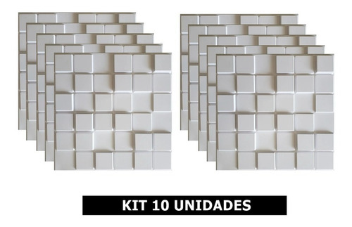 Kit 10 Painéis Placa 3d Tijolo Pvc Adesiva 50x50 Parede