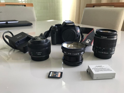  Canon Eos Rebel T3i Dslr + Canon 18-55mm + Canon 50 Mm 1.8