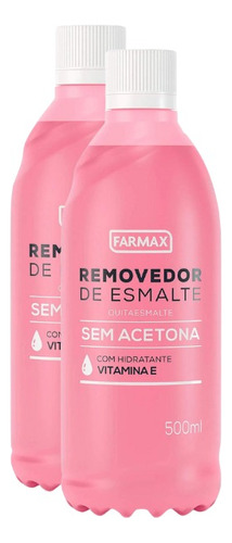 Kit 2 Removedor De Esmaltes Sem Acetona Farmax 500ml