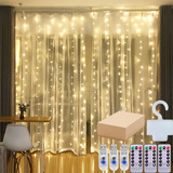 3pz Cortinas Serie Luces Decorativas 3x3m Con Ganchos&caja