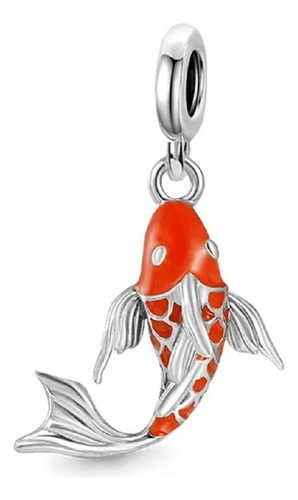 Charm Dije 100% Plata Acuario Peces Pez Koi Japón 