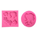 Molde De Silicón Fondant Pasta Fashion Moda Barbi 2 Pzas