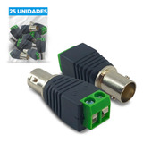 Conector Plug Bnc Femea Com Borne Para Cftv 25 Unidades