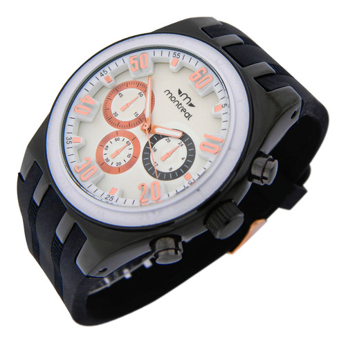 Reloj Pulsera Montreal Hombre Ml1193 Malla De Silicona