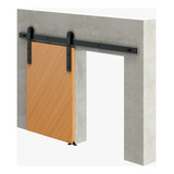 Kit Puerta Granero Eco Negro 1,80mts Interior Pampa