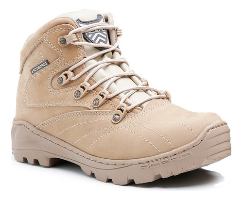 Bota Adventure Cano Curto Baixo Desert Tan Couro Areia