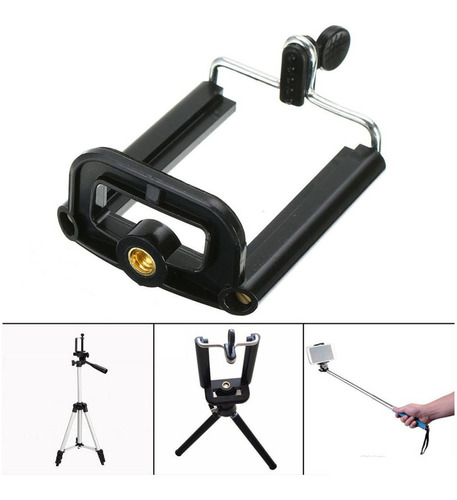 Soporte Adaptador Cabezal  Para Tripode Y Monopod Celulares 