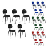 Kit 05 Cadeiras De Escritório Secretária Fixa Pé Palito Rj