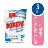 Detergente Popeye Matic Hipoalergénico Líquido Doypack 3 L