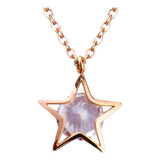 Collares Mujer Oro Rosa 18k Zirconia Cúbica Estrella Luckyly