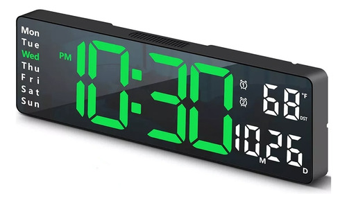 Reloj De Pared Digital Con Termómetro, Alarmas Y Calendario