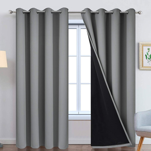 Cortinas Termo Acústica Blackout Opacas 100% Con Forro Negro