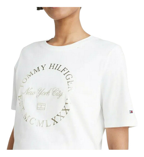 Playera Tommy Hilfiger Para Mujer Mod Reg Metallic D3