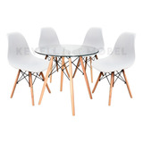 Comedor Moderno Redondo Vintage Minimalista +4 Sillas Eames