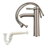 Kit Cascada Pedestal Grifo Mezcladora Llave Monomando Lavabo