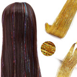 Hilos Oropel Metalicos Oro Holografico Cabello Extension 