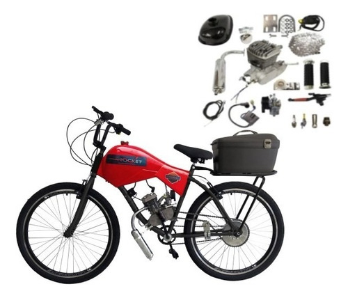 Bicicleta Motorizada Carenada Cargo (kit&bike Desmont) Cor Vermelho Rubi