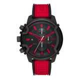 Reloj Diesel Griffed Dz4530 Cronógrafo Rojo Hombre Original Color De La Correa Rojo/negro Color Del Bisel Negro Color Del Fondo Negro