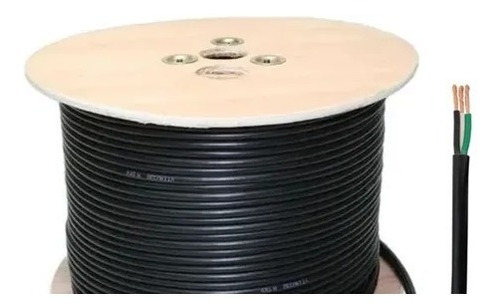 75m Cable Liso Sin Estrías Uso Rudo 3x18 Casa Elegante Negro