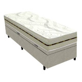 Cama Box Baú Solteiro Molas Daribe Gazin 88cm Branco/bege Cor Bege