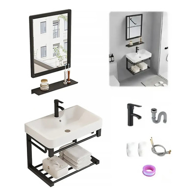 Lavabo Moderno De Alta Calidad Con Espejo Y Grifo