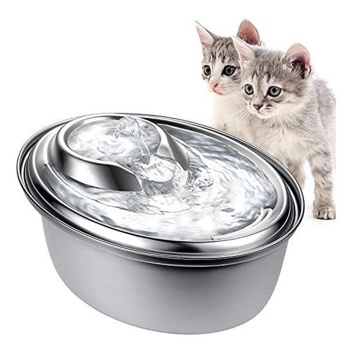 Fuente De Agua Para Gatos De Acero Inoxidable