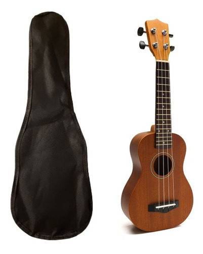 Ukelele De Madera Soprano Profesional Con Funda Y Manual