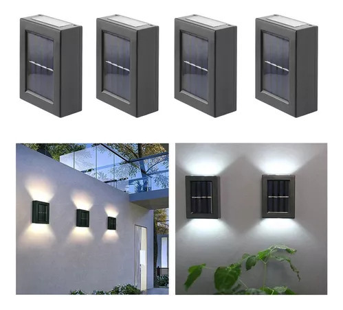 Lámpara De Pared Solar Recargable Para Exteriores, 4 Piezas