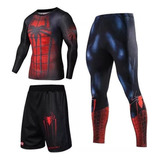 Conjunto De 3 Peças De Agasalhos Esportivos Spiderman Fitnes