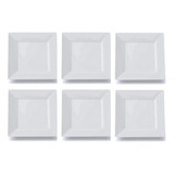 Plato Playo Melamina Cuadrado Blanco X 12 Unidades Plastico