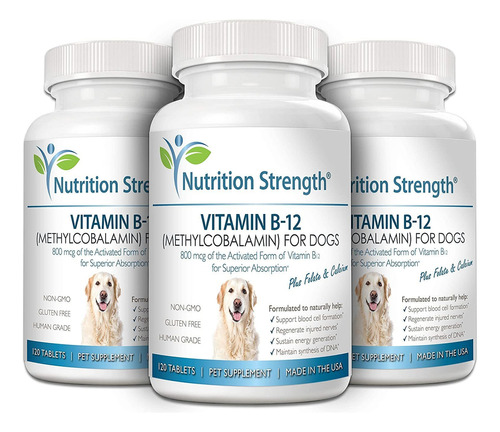 Nutrition Strength Vitamina B12 Para Perros Más Folato Y Cal