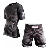 Conjunto Lycra + Bermuda Blessed Mma Bjj Nogi Crossfit Thai