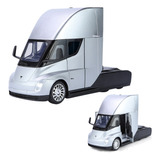 Tesla Semi Truck Head Miniatura Metal Coche Con Luz Y Sonido